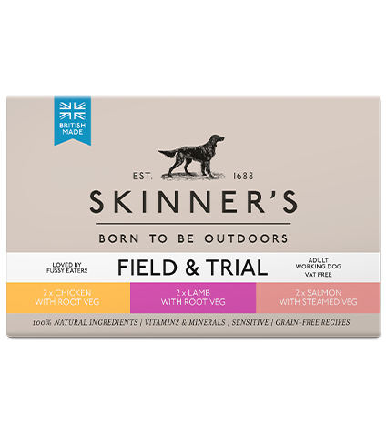 6 mutipack, variety pack, part of Skinner's Field & Trial working dog wet food