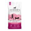 Brand new larger bag size for Skinner's active dog food range, Get Out & Go! Extra Energy for pet dogs who enjoy a busy life; from hiking up mountains to taking part in canicross, this dry dog food is grain free and packed full of tasty superfoods to support your dog through the busiest of days. 12.5kg bag now available.